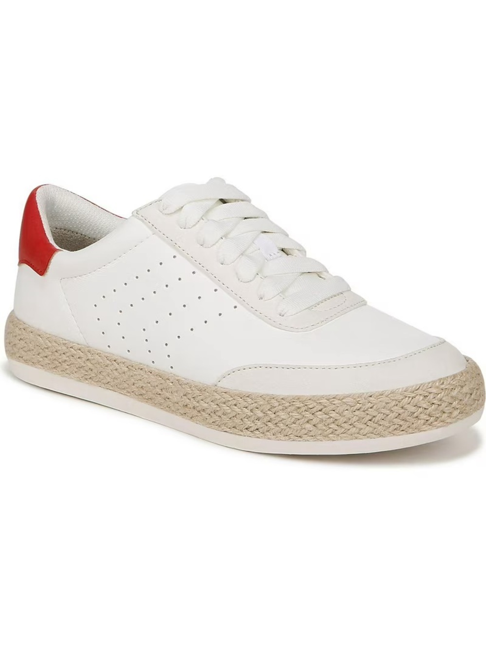 Dr. Scholl’s | Women’s White Madison Fun Lace Up Sneakers Red Heel Detail Size 9